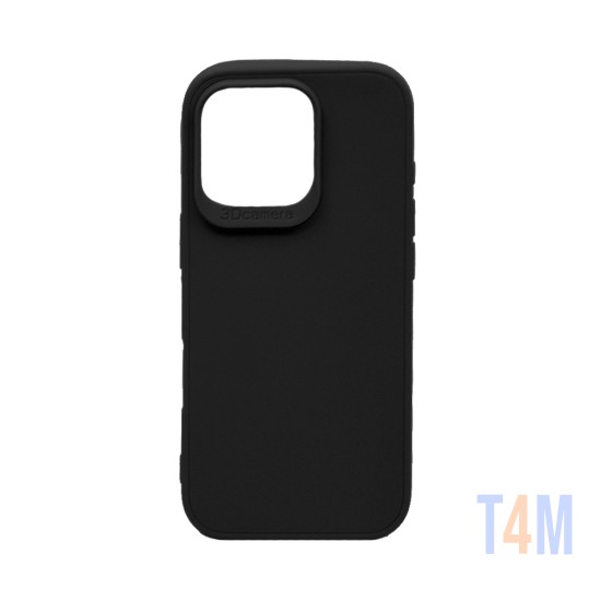 Funda de Silicona Suave para Apple iPhone 16 Pro Max Negro