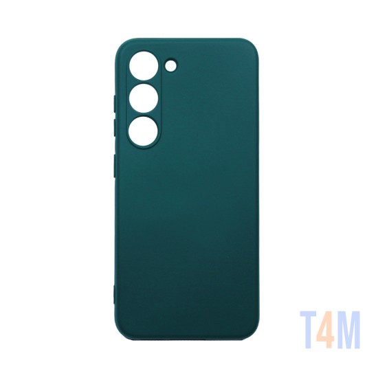 Capa de Silicone com Moldura de Câmera para Samsung Galaxy S23 Verde Escuro