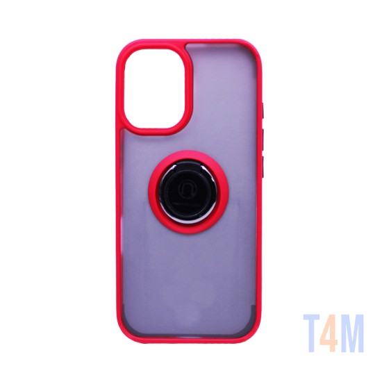 Funda con Anilla de Soporte para Apple iPhone 16 Rojo Ahumado