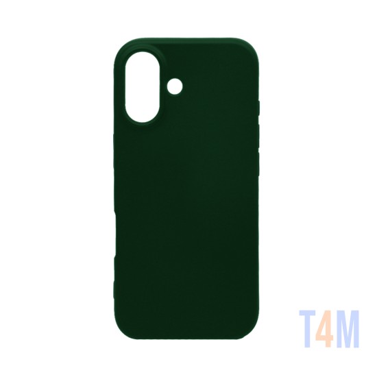 Capa de Silicone para Apple iPhone 16 Plus Verde Escuro