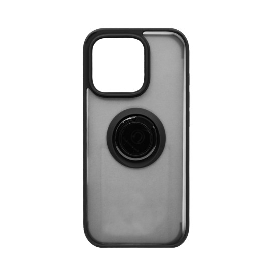 Case with Support Ring for Apple iPhone 16 Pro Smoked Black