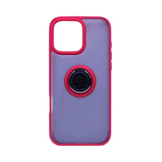 Case with Support Ring for Apple iPhone 16 Pro Max Smoked Red