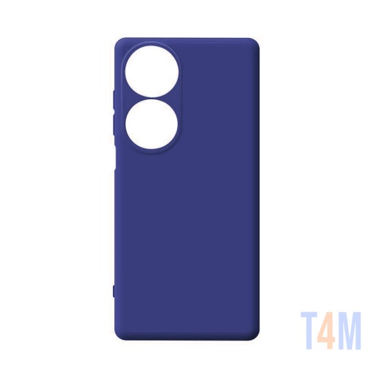 Funda de Silicona con Marco de Cámara para Huawei Honor 90 Smart/Honor X7B Azul Oscuro