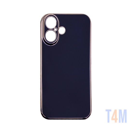 Capa de Silicone Designer com Moldura de Câmera para Apple iPhone 16 Plus Preto