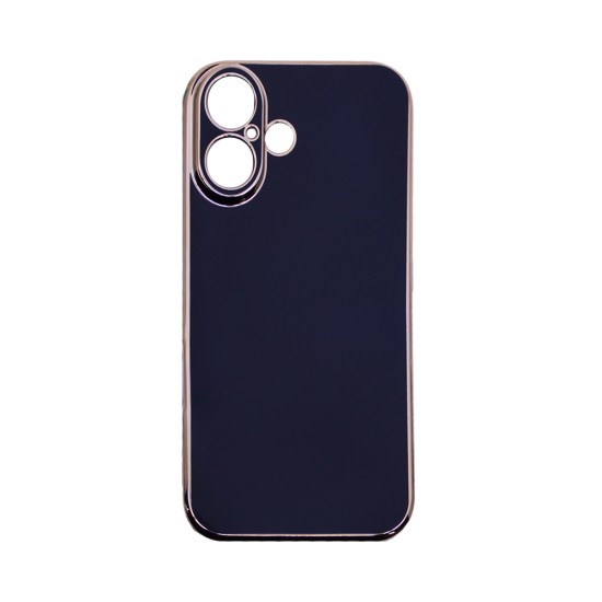 Designer Silicone Case with Camera shield for Apple iPhone 16 Black