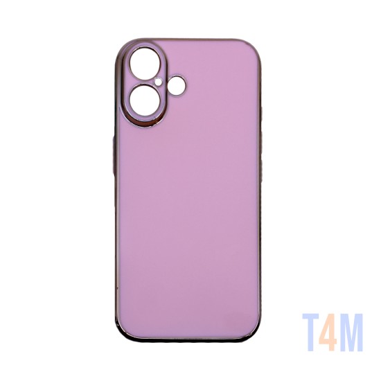 Capa de Silicone Designer com Moldura de Câmera para Apple iPhone 16 Plus Rosa