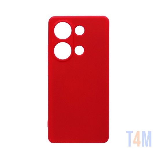 Capa de Silicone com Moldura de Câmera para Xiaomi Redmi Note 13 Pro 4G/Poco M6 Pro Vermelho