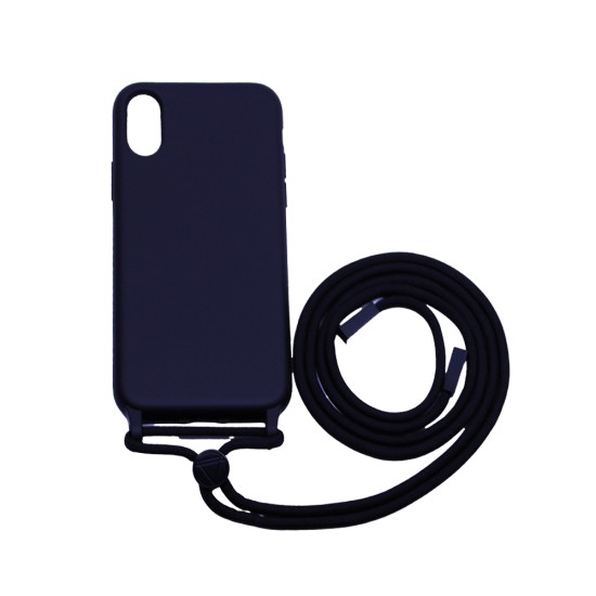 Silicone Case with String for Apple iPhone X Black