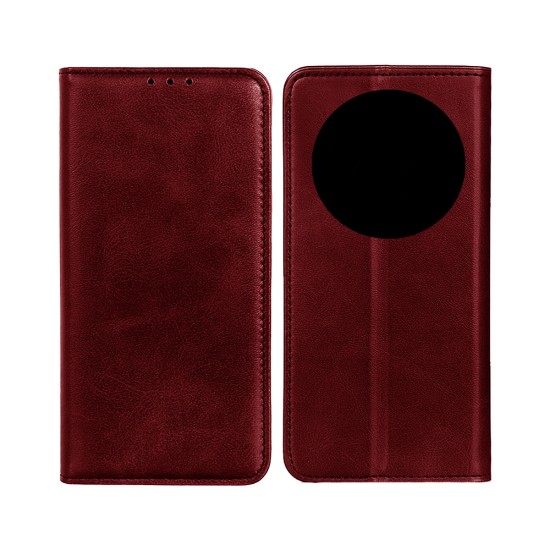 Leather Flip Cover with Internal Pocket For Xiaomi Redmi 14C Red