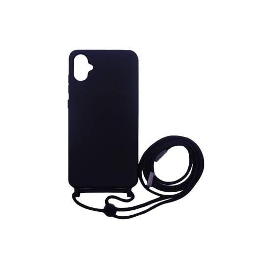 Silicone Case with String for Samsung Galaxy A06 Black