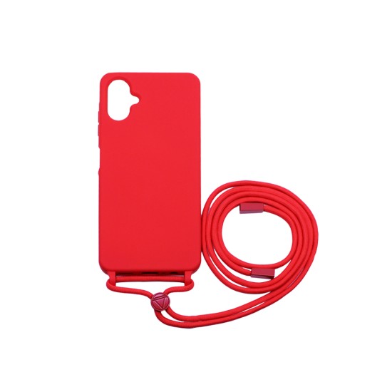 Silicone Case with String for Samsung Galaxy A06 Red