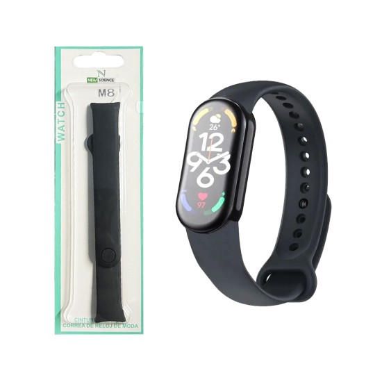 Silicone Bracelet for Smartwatch Xiaomi Mi Band 8 Black