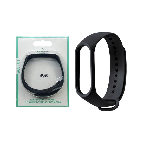 Silicone Bracelet for Smartwatch Xiaomi Mi Band M3/M4/M5/M6/M7 Black