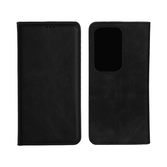 Capa Flip de Couro com Bolso Interno para Oppo Reno12 5G/Reno12 Pro 5G Preto