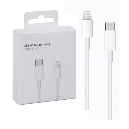 Cabo de Carregamento USB C para Relâmpago para iPhone 11/11 Pro/11 Pro Max 1m Branco