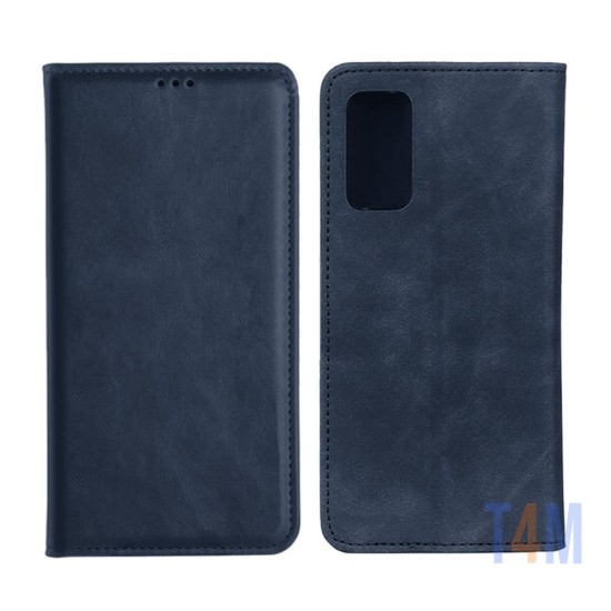 Capa de Couro com Bolso Interno para Xiaomi Redmi Note 11 Azul