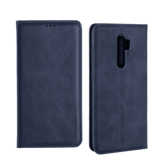 Leather Flip Cover with Internal Pocket For Xiaomi Redmi 9 Blue