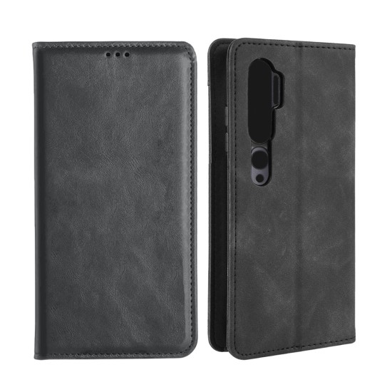 Leather Flip Cover with Internal Pocket For Xiaomi Mi Note 10 Black