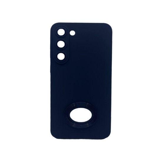 Capa de Silicone com Anel de Suporte para Samsung Galaxy S23 Preto