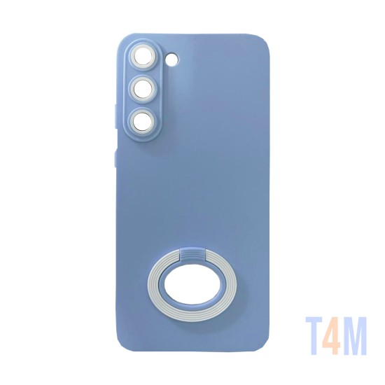 Capa de Silicone com Anel de Suporte para Samsung Galaxy S23 Plus Céu Azul