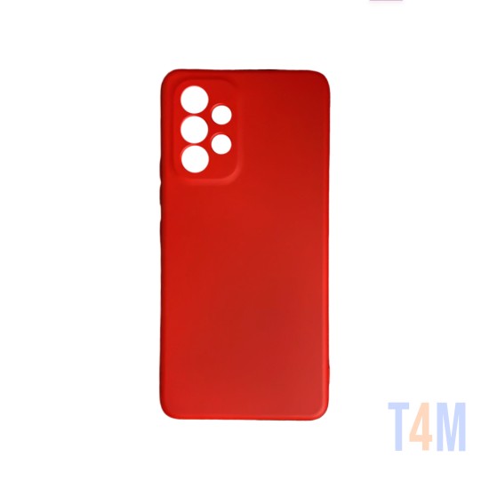 Capa de Silicone com Moldura de Câmera para Samsung Galaxy A53 5g Vermelho