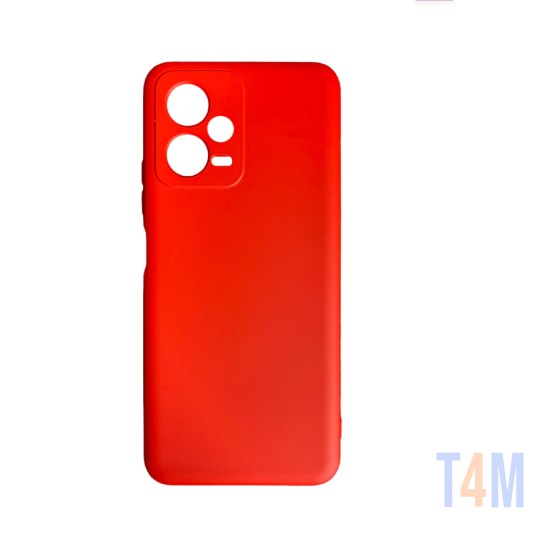 Capa de Silicone com Moldura de Câmera para Xiaomi Redmi Note 12 5g/Poco X5 Vermelho