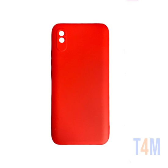 Funda de Silicona con Marco de Cámara para Xiaomi Redmi 9a Rojo