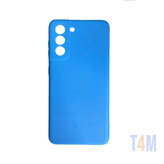 Capa de Silicone com Moldura de Câmera para Samsung Galaxy S21 Azul