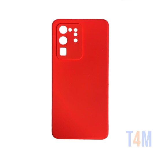 Capa de Silicone com Moldura de Câmera para Samsung Galaxy S20 Ultra/S11 Plus Vermelho