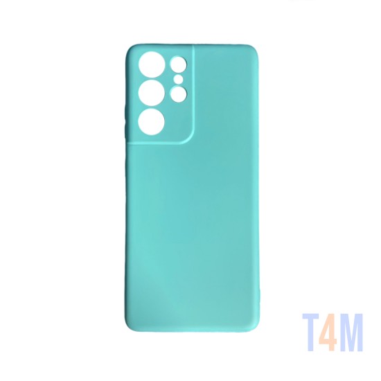 Capa de Silicone com Moldura de Câmera para Samsung Galaxy S21 Ultra Verde