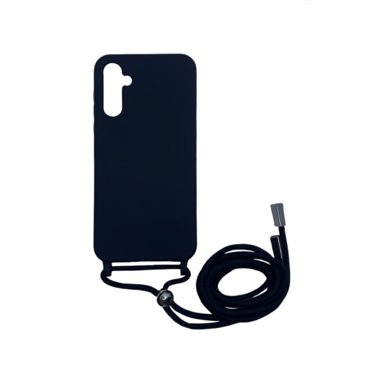 Capa de Silicone com Cordão para  Samsung Galaxy A34 5g Preto