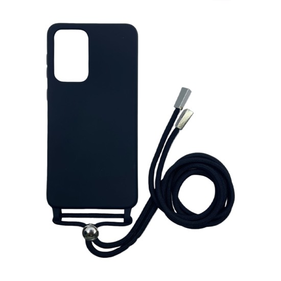 Capa de Silicone com Cordão para  Samsung Galaxy A33 5g Preto