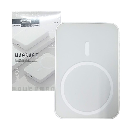 Power Bank Magnético Kin Vale Q1028-5 5000mAh Branco