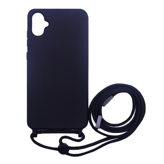 Capa de Silicone com Cordão para Samsung Galaxy A05 Preto