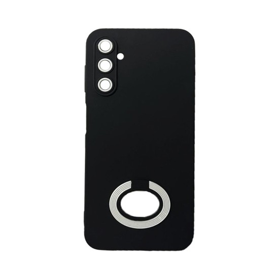 Capa de Silicone com Anel de Suporte para Samsung Galaxy A14 4g/5g Preto Branco