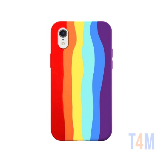 CAPA DE SILICONE ARCO-ÍRIS PARA  APPLE IPHONE XR