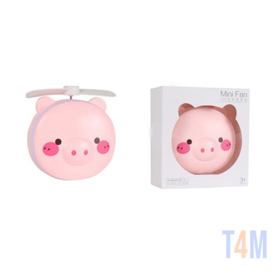 Mini Portable Pig makeup mirror fan USB charger