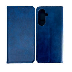 Leather Flip Cover with Internal Pocket for Samsung Galaxy A37 Dark Blue