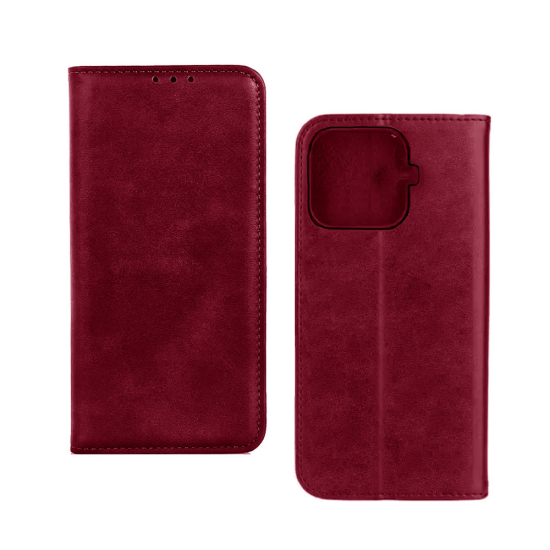 Capa Flip de Couro com Bolso Interno para Xiaomi 17T Vermelho