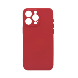 Capa de Silicone Com Moldura De Câmera para Iphone 15 Pro Vermelho