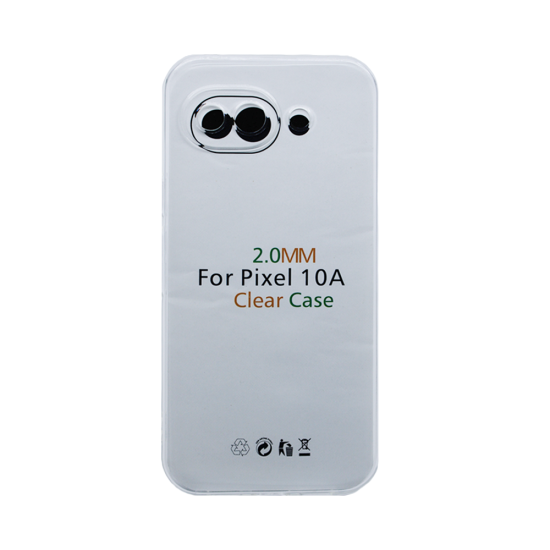 Capa de Silicone Dura com Moldura de Câmera para Google Pixel 10A Transparente