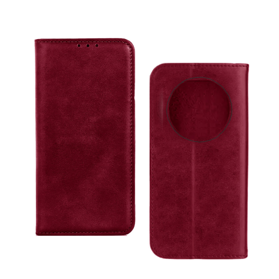 Capa Flip de Couro com Bolso Interno para Xiaomi Redmi 17C 4G Vermelho